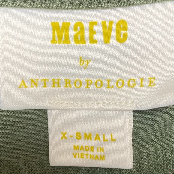 Maeve Anthropologie Audre Faux Wrap Surplice Shirt Green Striped Long Sleeve-XS - Picture 12 of 15